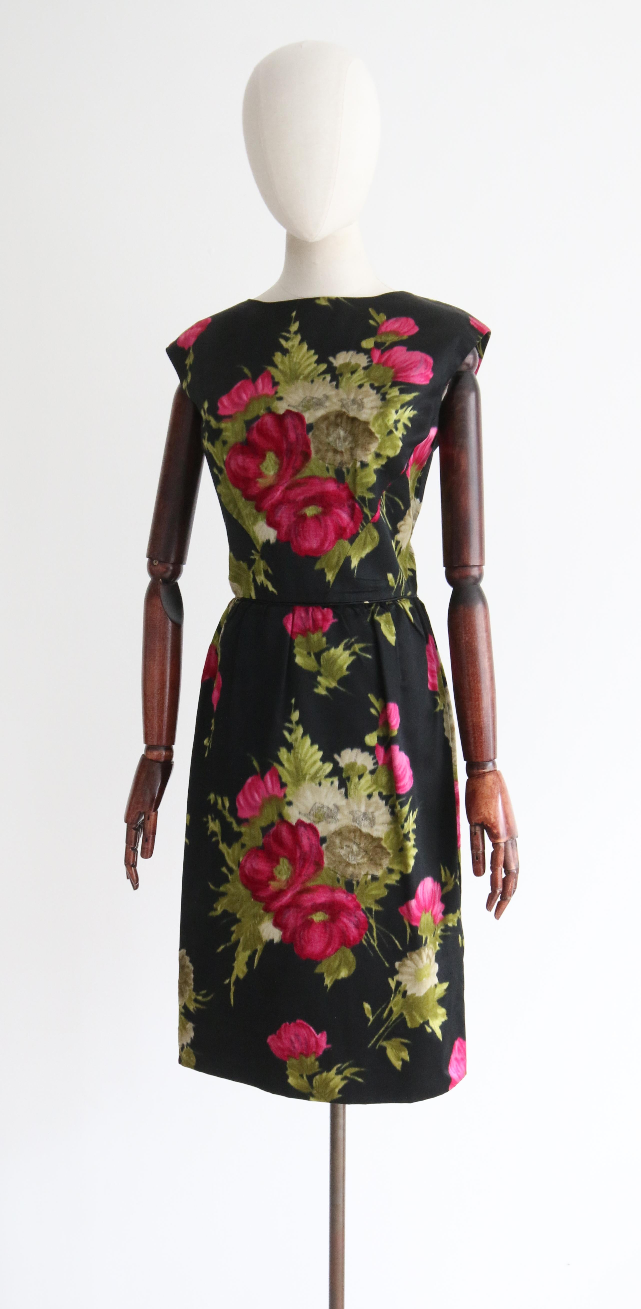 Vintage 1950's Floral Dress & Jacket UK 10 US 6  For Sale 4