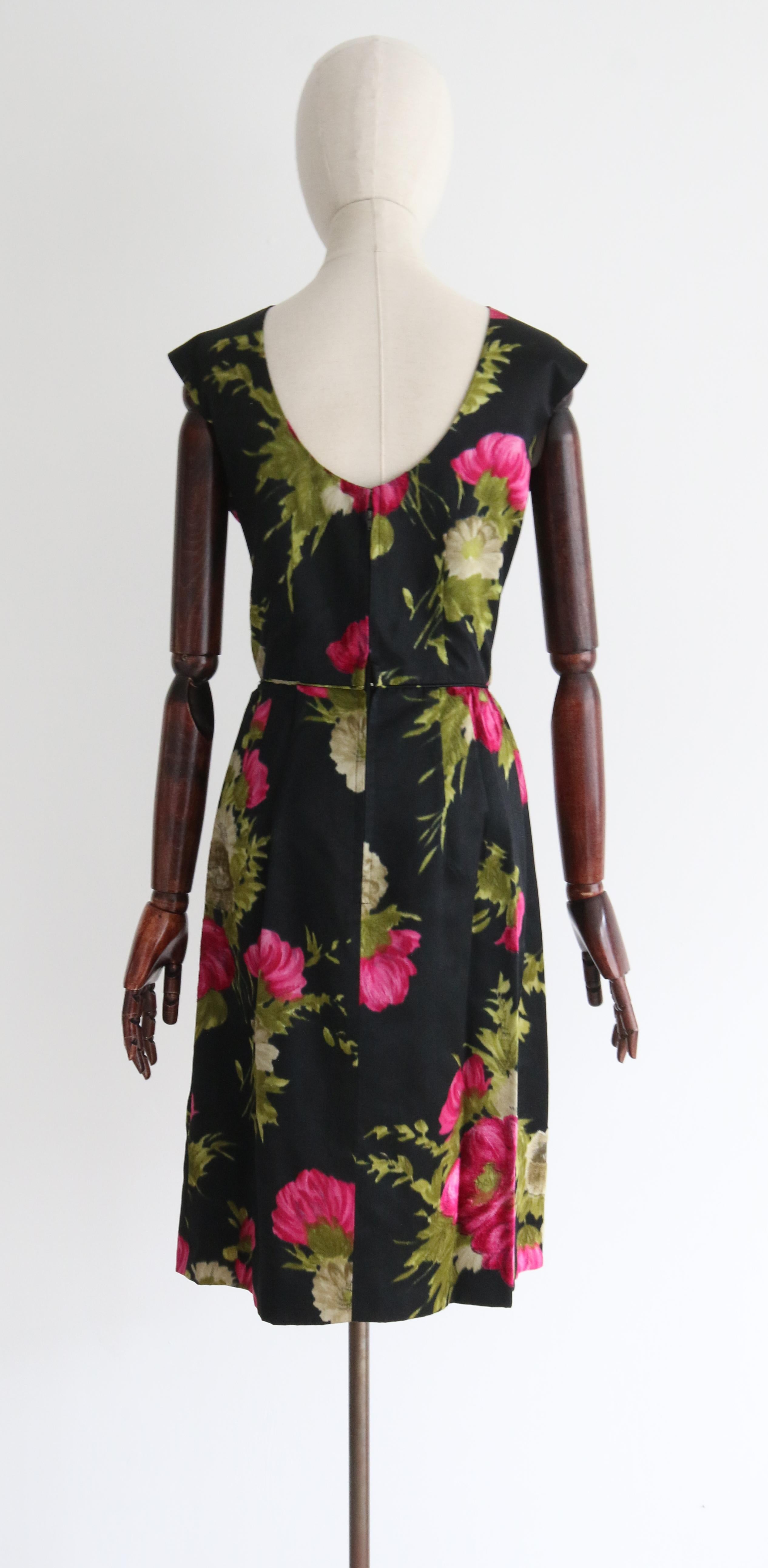 Vintage 1950's Floral Dress & Jacket UK 10 US 6  For Sale 5