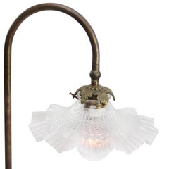 Vintage 1950s French Brass & Glass Table Desk Light