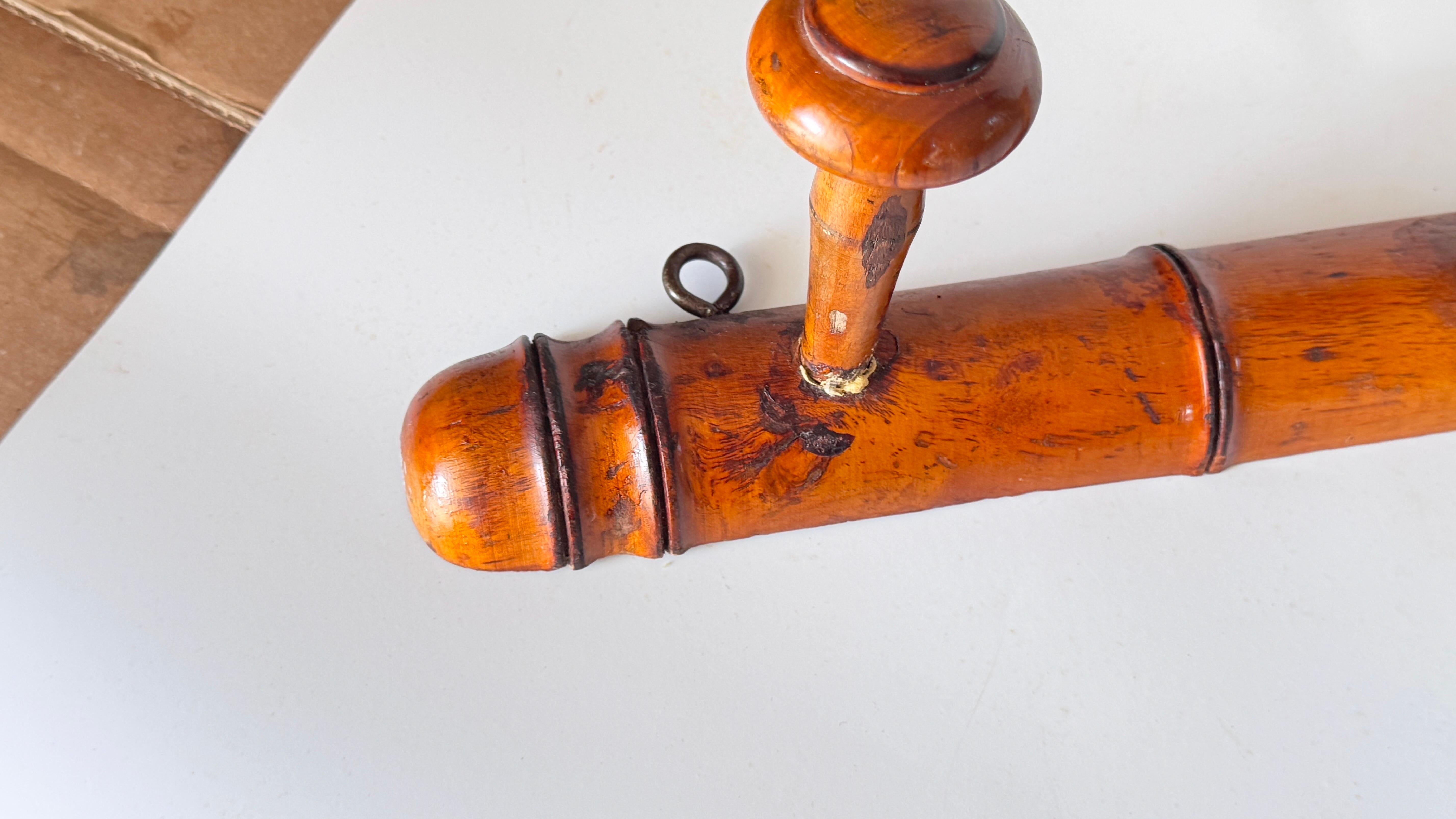 French Provincial Vintage 1950s French Coat Rack, Light Wood with Faux Bamboo Design Cottage Style For Sale