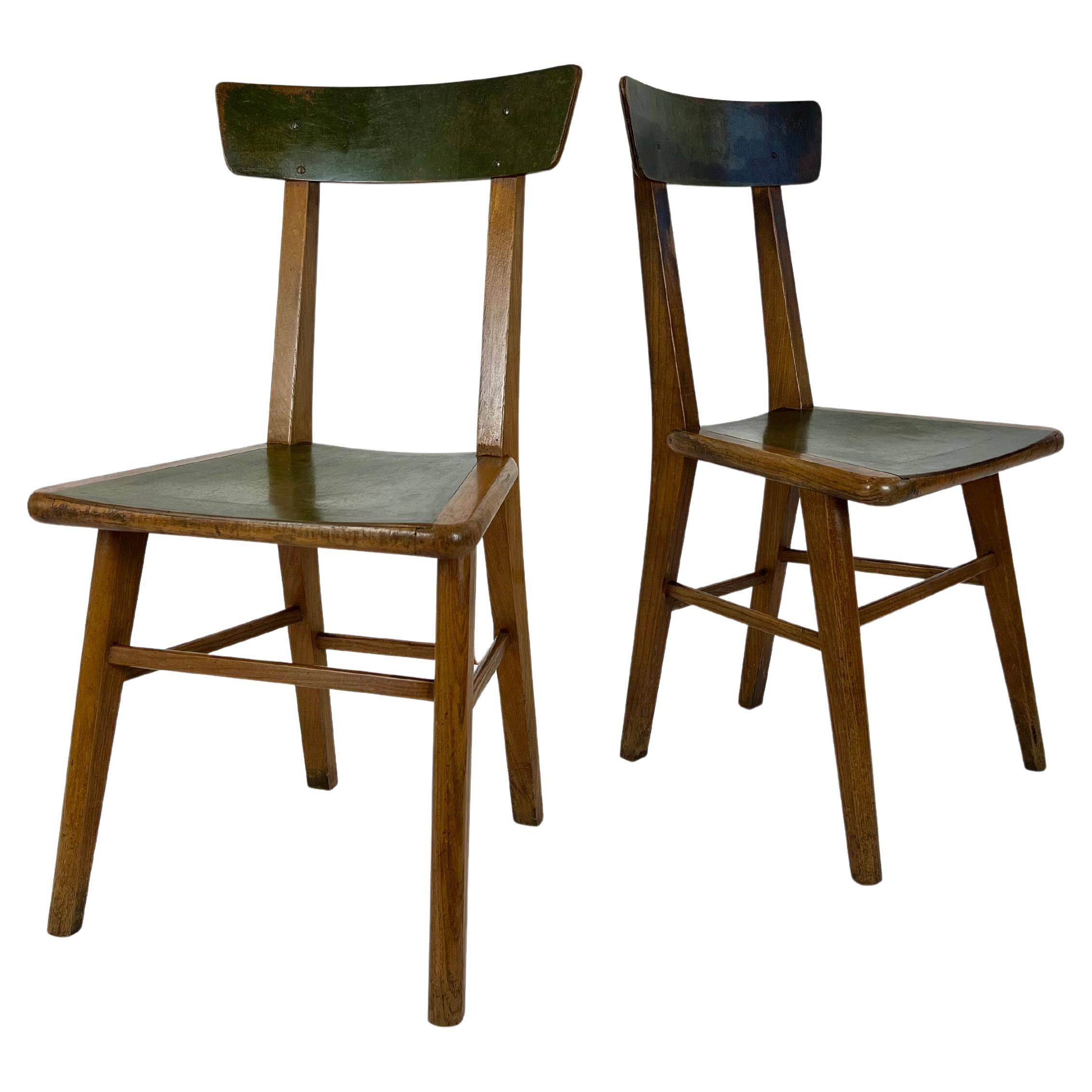 Chaises de ferme françaises vintage des années 1950