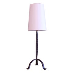 Lampe de bureau française vintage en fer forgé des années 1950