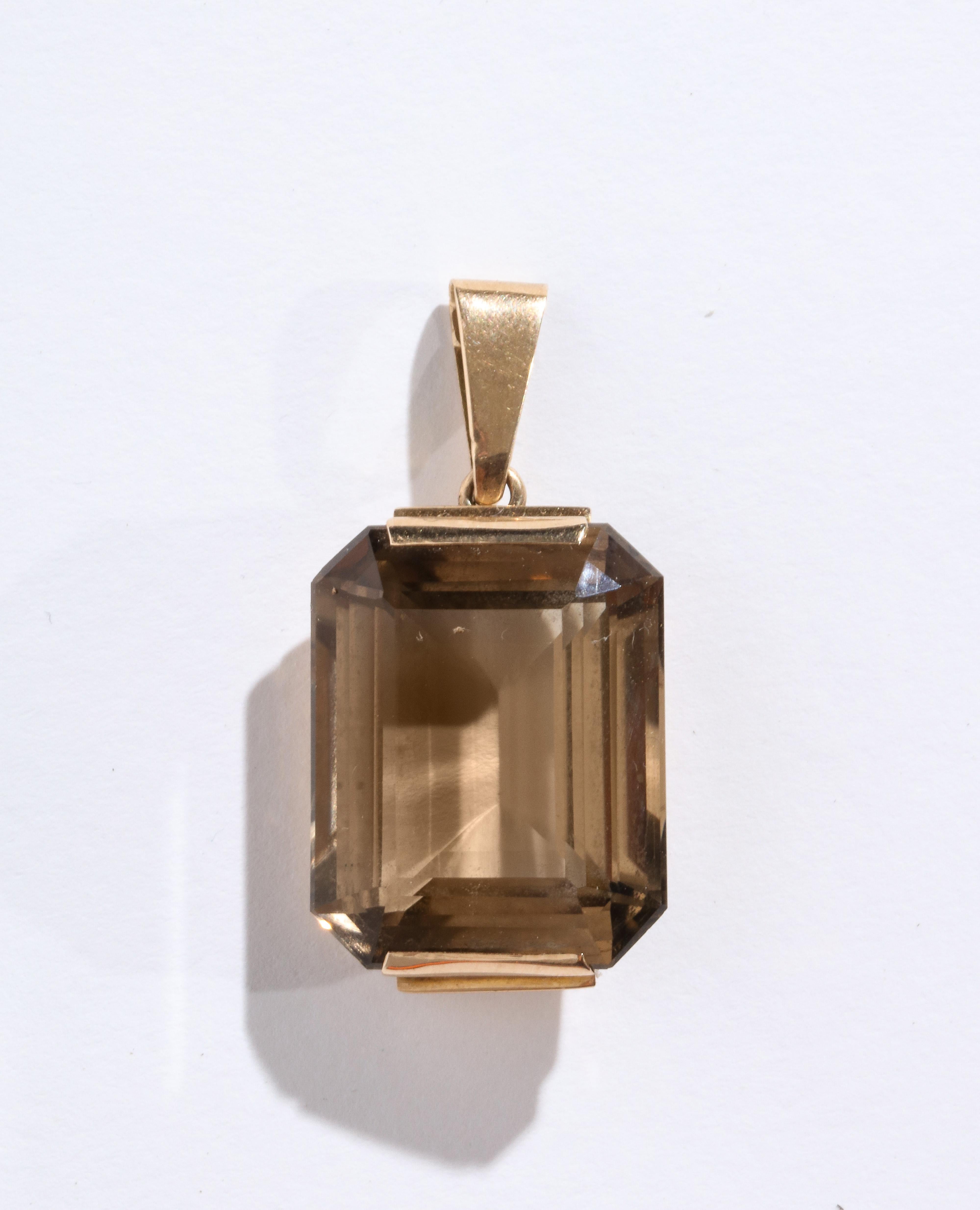 large smoky quartz pendant