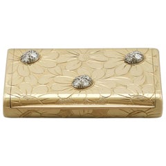 Vintage 1950s French Yellow Gold and Diamond Box by Van Cleef & Arpels