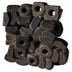 Vintage 1950s Garage Autohaus Brazed Assembly Brass Nuts Paperweight Motor Oil