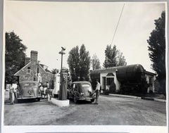 Vintage 1950s Gas Station Photograph