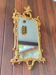 Vintage 1950s Gilt Italian Florentine Baroque Wall Mirror Mid-Century Maximalist