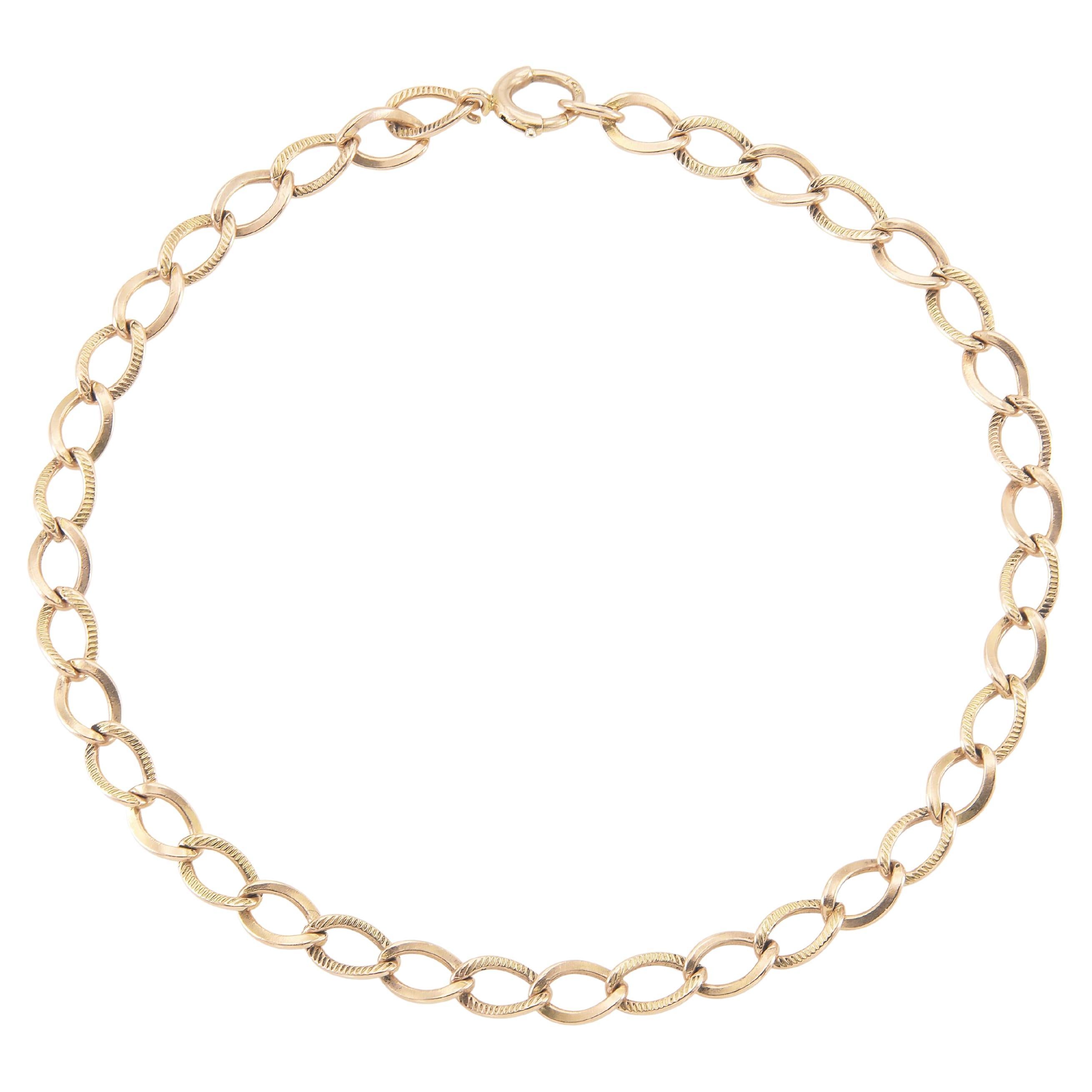 Vintage 1950s Gold Curb Link Armband im Angebot