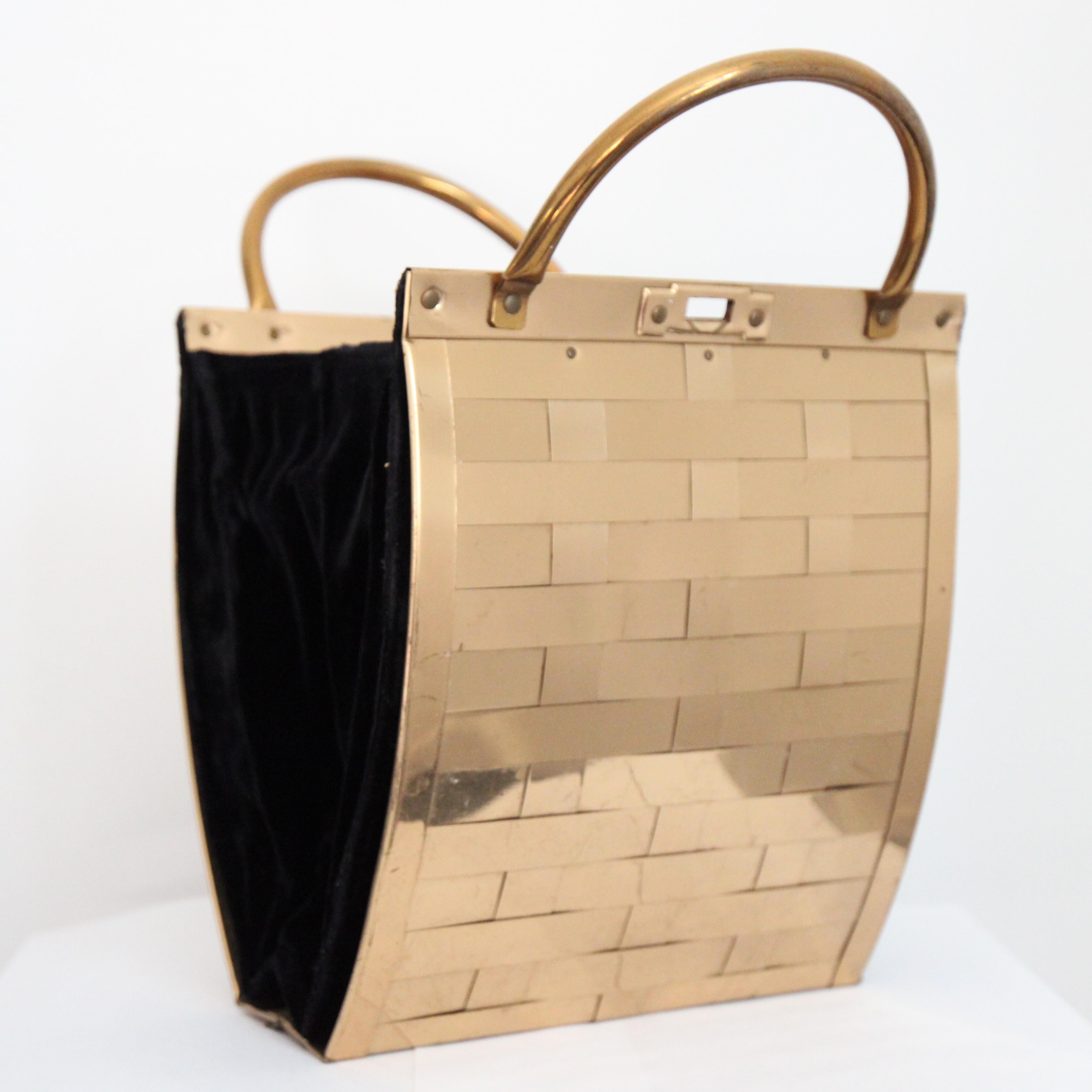 Vintage 1950's Gold Metal forset Rex Woven Box Bag Gold Box Bag 1950s Handbag 2