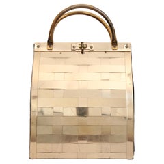 Vintage 1950's Gold Metal forset Rex Woven Box Bag Gold Box Bag 1950s Handbag