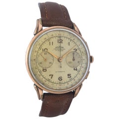 Vintage 1950s Gold Plate Chronograph Mechanical Gents Watch by Delbana Watch