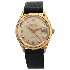 Vintage 1950s Gold-Plated and Stainless Steel 25 Jewels Swiss Automatic Watch