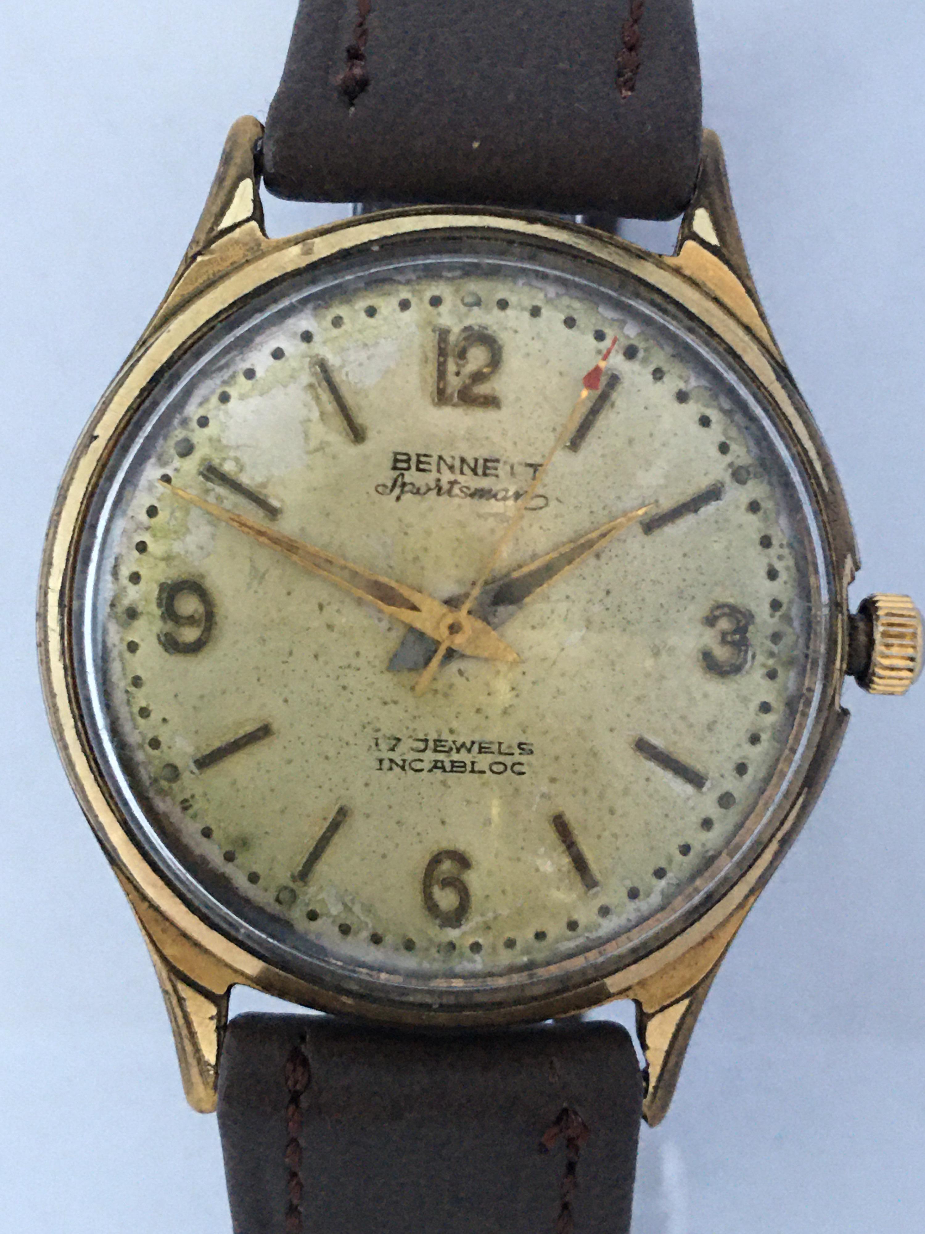 Vintage 1950s Gold-Plated Bennett Sportsman Mechanical Watch 1