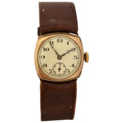 Vintage 1950s Gold-Plated Cushion Shaped Mechanical Watch