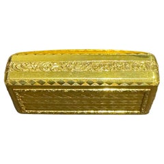 Rechteckige Vintage 1950er Jahre Goldschachtel 18 Karat Gelbgold 130 Gramm 3,2X1,5X1 Zoll