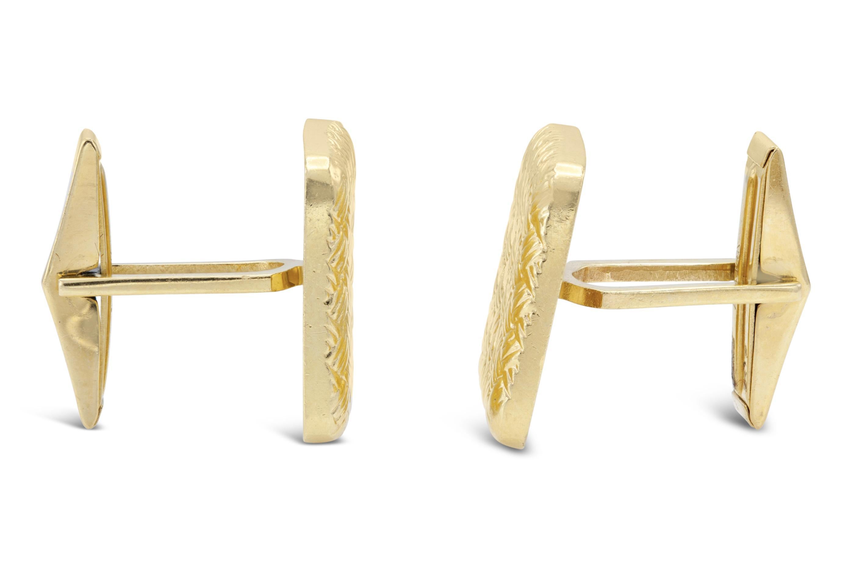 Vintage 1950s Gold Weave Cufflinks In Good Condition For Sale In New York, NY