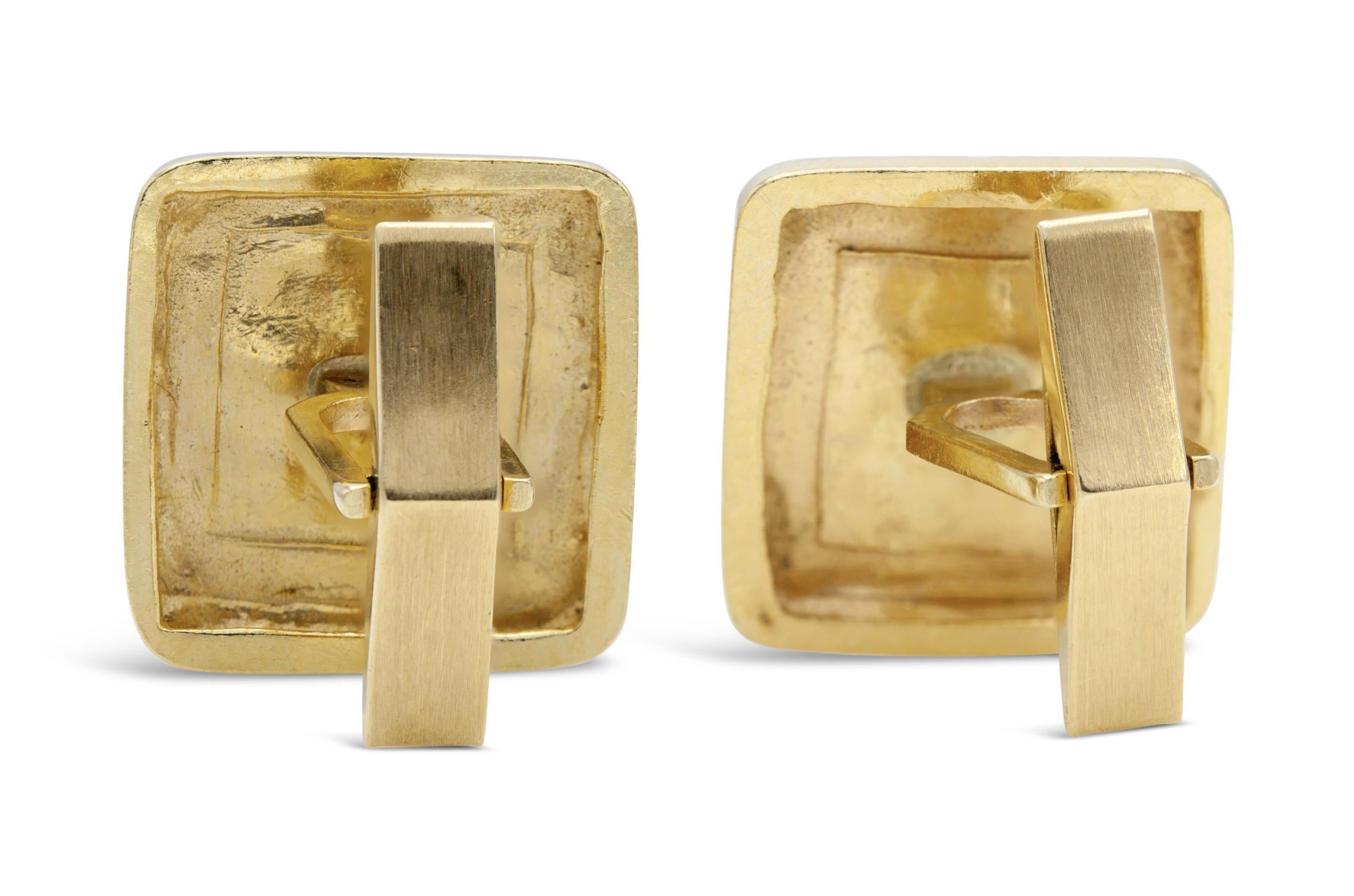 Men's Vintage 1950s Gold Weave Cufflinks For Sale