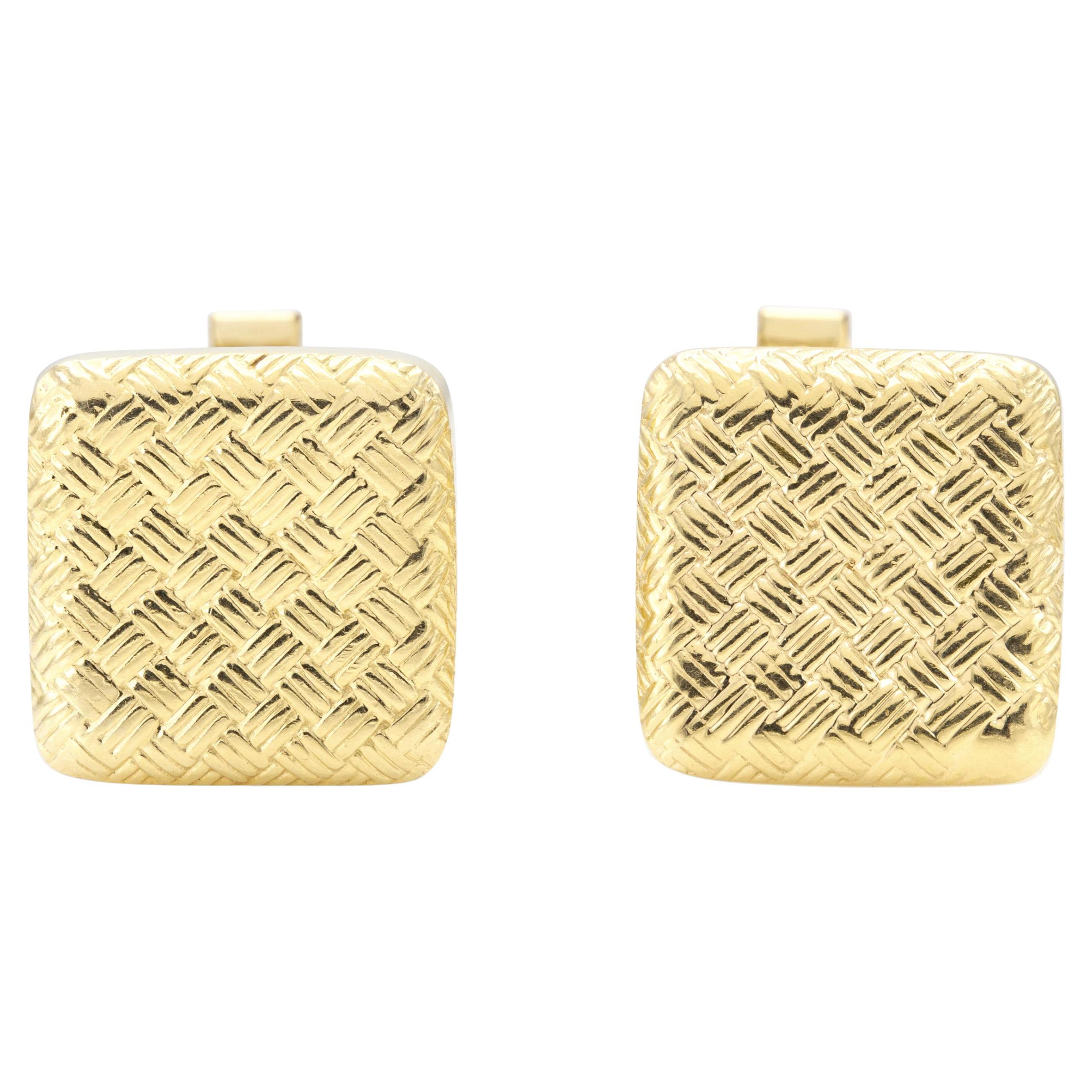 Vintage 1950s Gold Weave Manschettenknöpfe