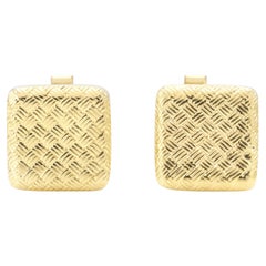 Vintage 1950s Gold Weave Cufflinks