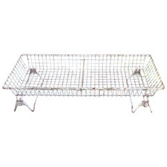 Cesta de alambre grande de buena calidad de los años 50 Vintage Jardinera