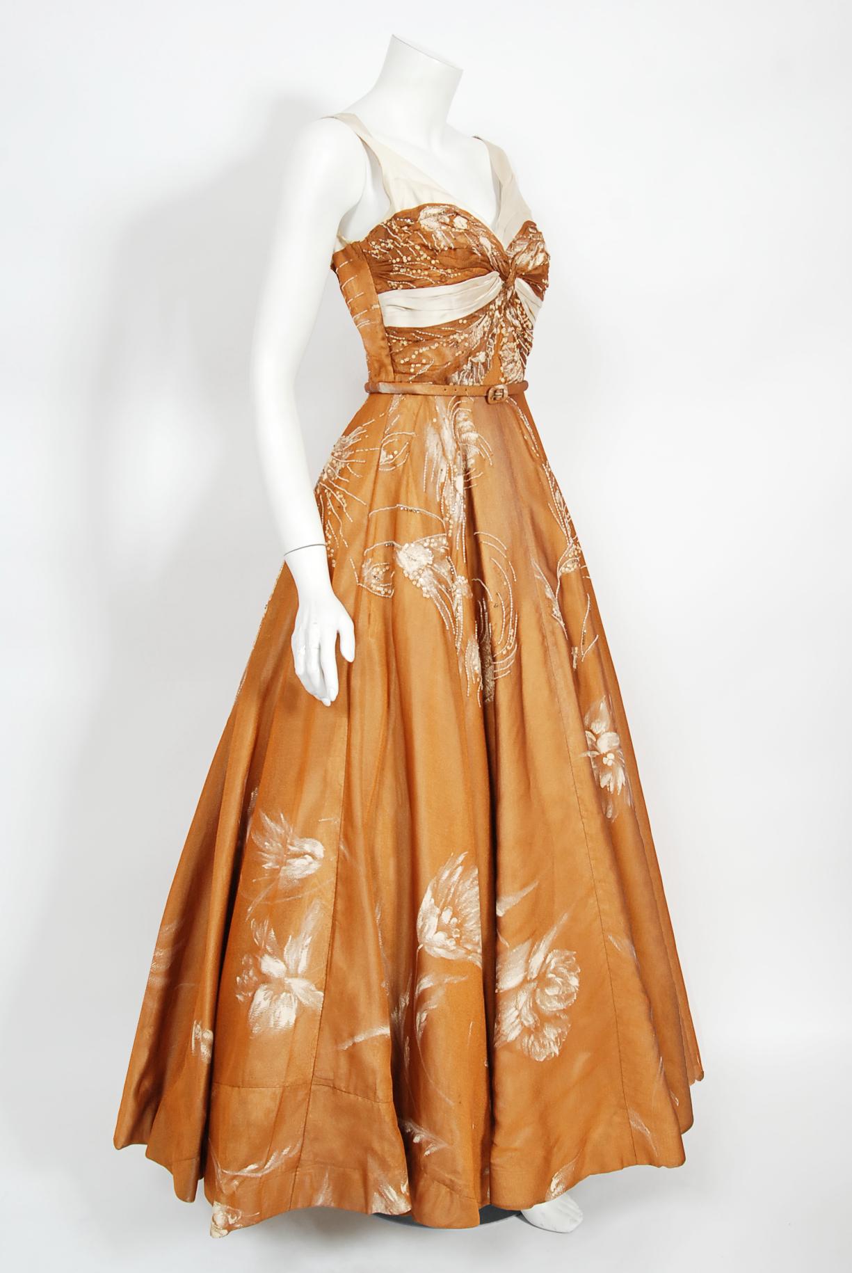 copper ball gown