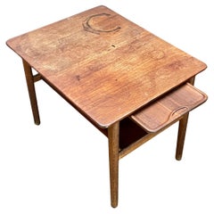 Vintage 1950s Hans Wegner Johannes Hansen Oak Oak Teak Tray Table Danish Modern