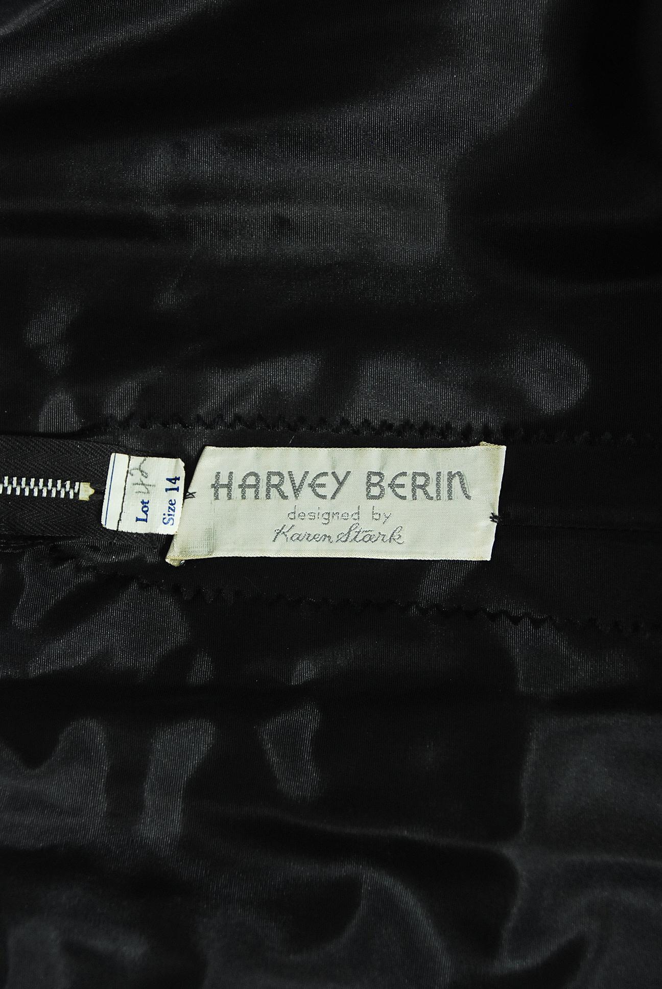 Vintage 1950's Harvey Berin Documented Black Chiffon & Lace Illusion Full Dress 6