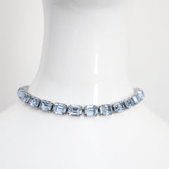 Vintage By 1950 Ice Blue Weiss Collana girocollo con strass 1950's Weiss Choker
