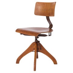 Sedia industriale vintage degli anni '50 - Sgabello regolabile di fabbrica tedesco