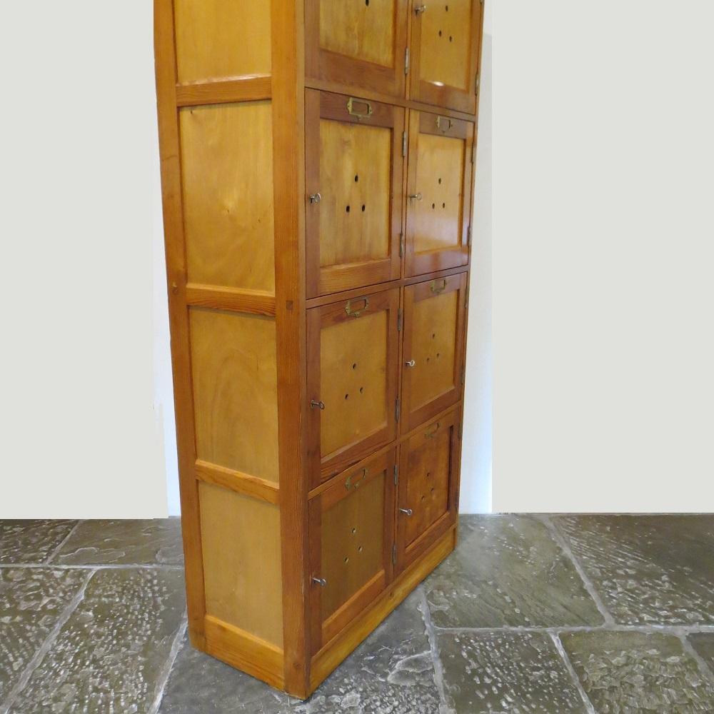 Vintage 1950s Industrial School  Gym Locker Cupboard Plywood Pine Lockhart Ltd 3