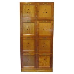 Vintage 1950s Industrial School  Gym Locker Cupboard Plywood Pine Lockhart Ltd