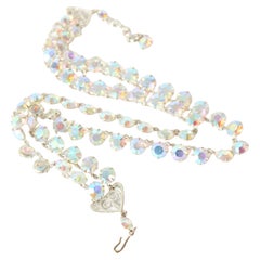 Vintage By 1950 Collana di strass iridescenti 1950 Collana a più fili
