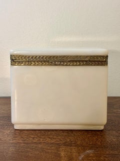 Caja con tapa de alabastro italiano vintage de los años 50 - Tallada a mano Firmada