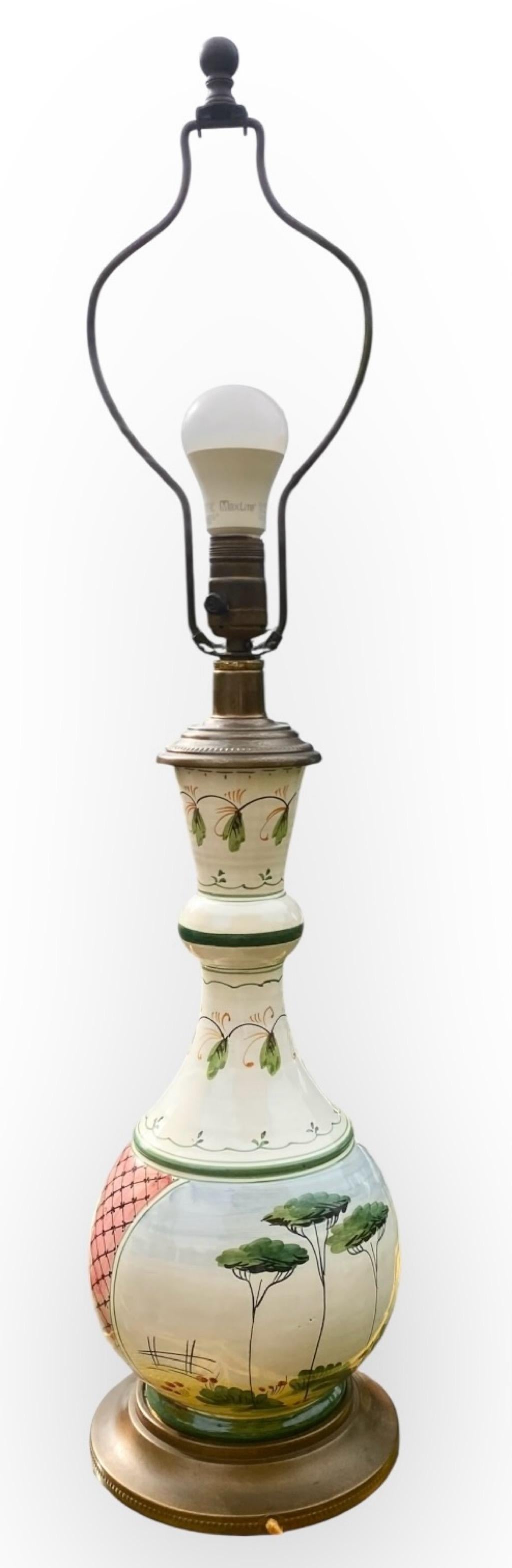 Mid-Century Modern Vintage 1950’s Italian Bitossi Pottery Table Lamp For Sale