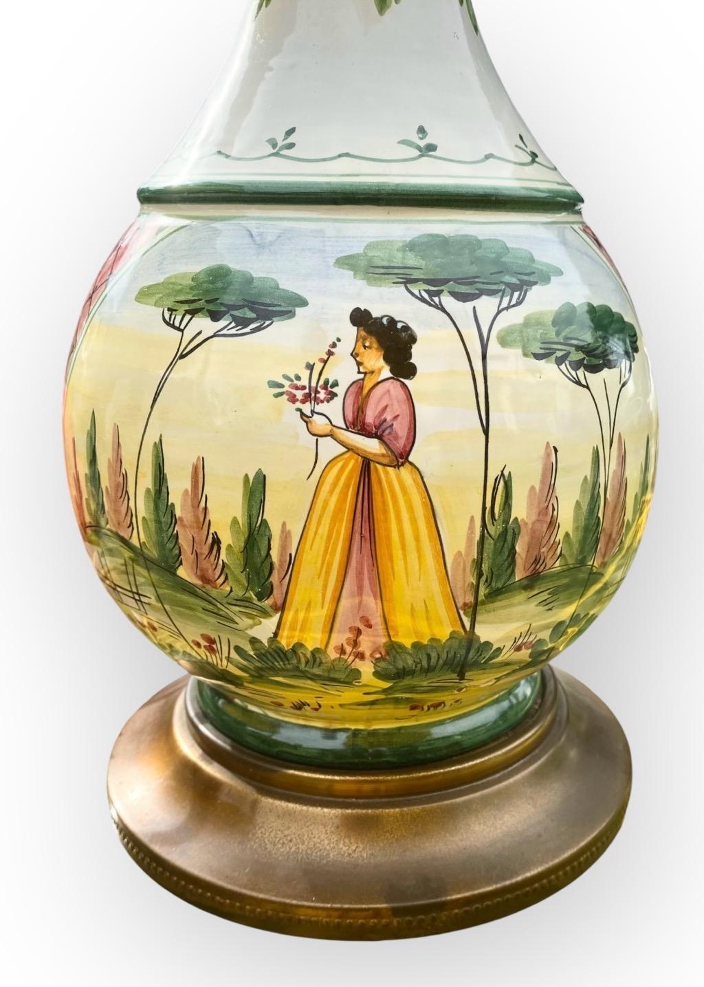 Vintage 1950’s Italian Bitossi Pottery Table Lamp In Good Condition For Sale In New Orleans, LA
