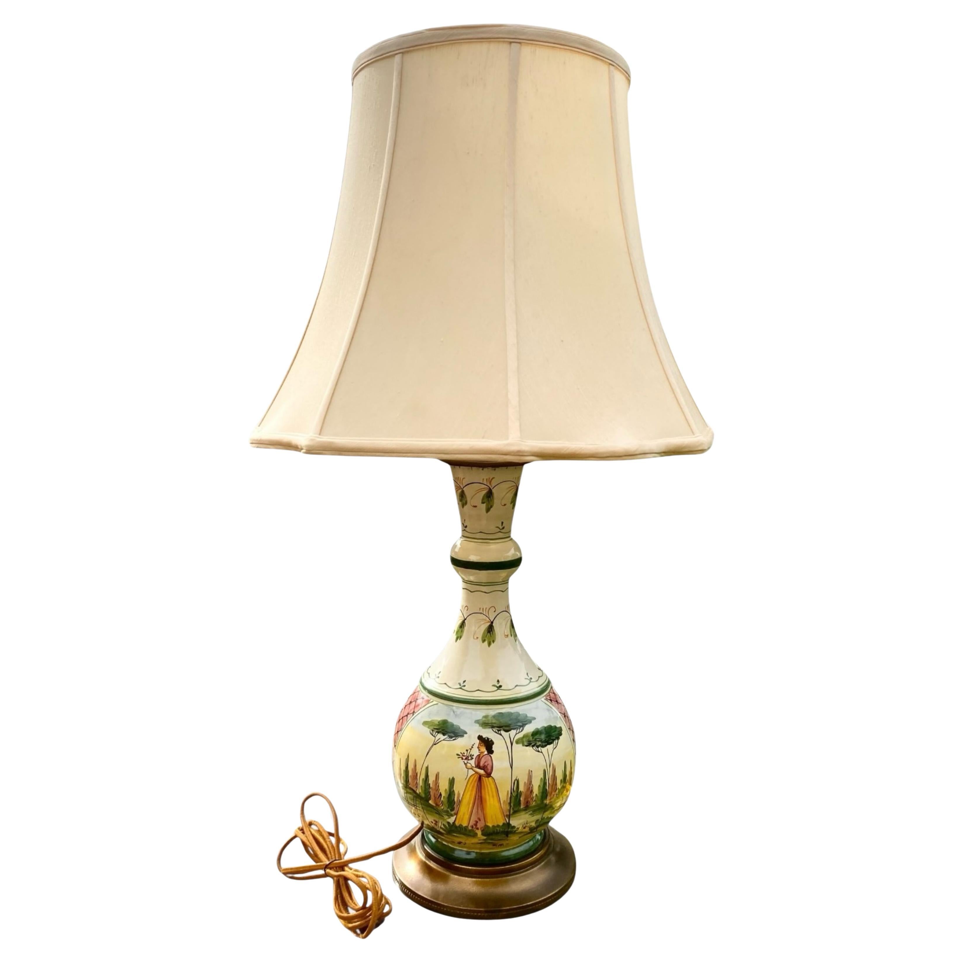 Vintage 1950’s Italian Bitossi Pottery Table Lamp For Sale
