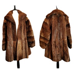 Vintage 1950s Italian fur swing coat, Lina 