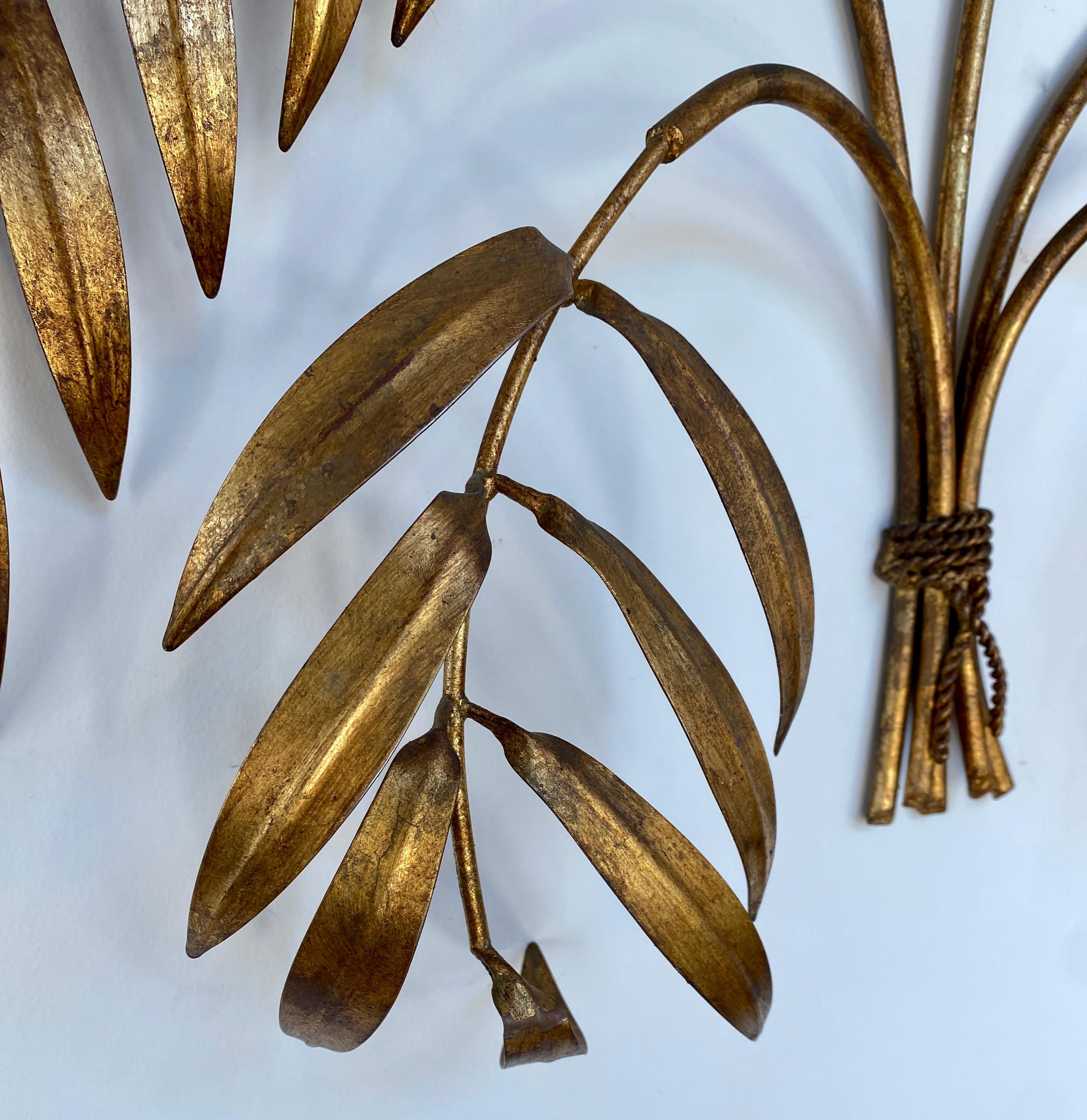 Vintage 1950s Italian Gilded Branches & Leaves Wall Sculpture 5