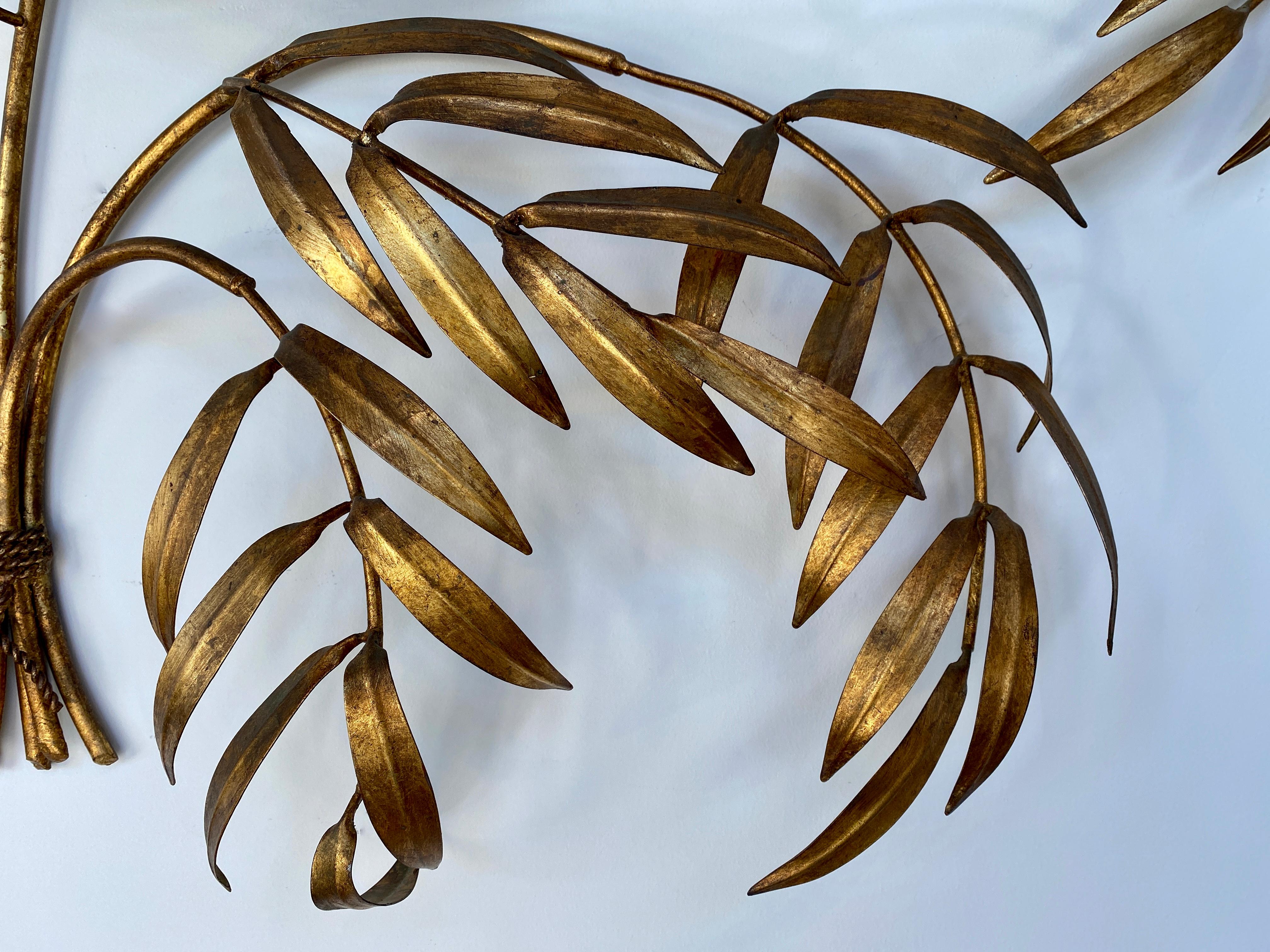 Vintage 1950s Italian Gilded Branches & Leaves Wall Sculpture 10
