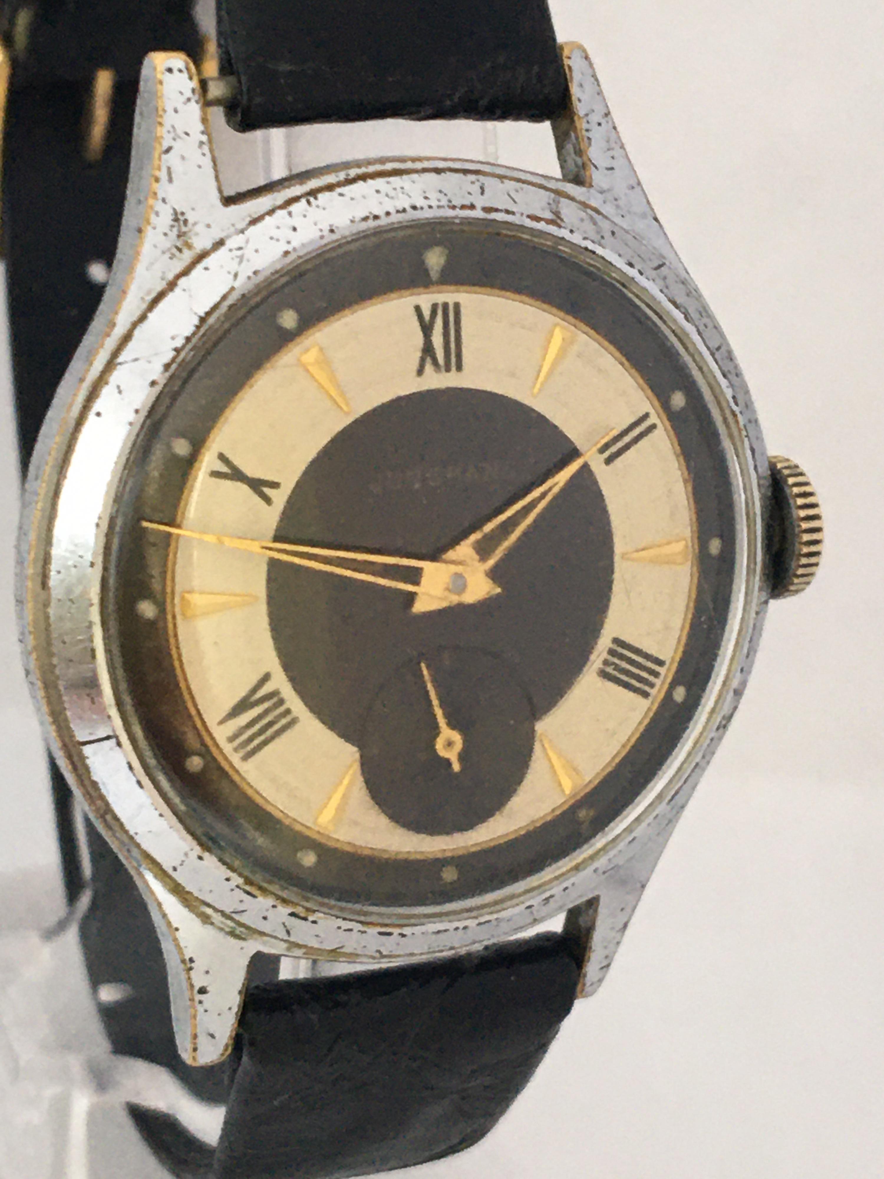 This beautiful vintage hand winding watch is working and it is ticking well but I cannot guarantee the time accuracy. Visible signs of ageing and wear with some scratches on the glass and on the watch case as shown. The silver plated watch case is a