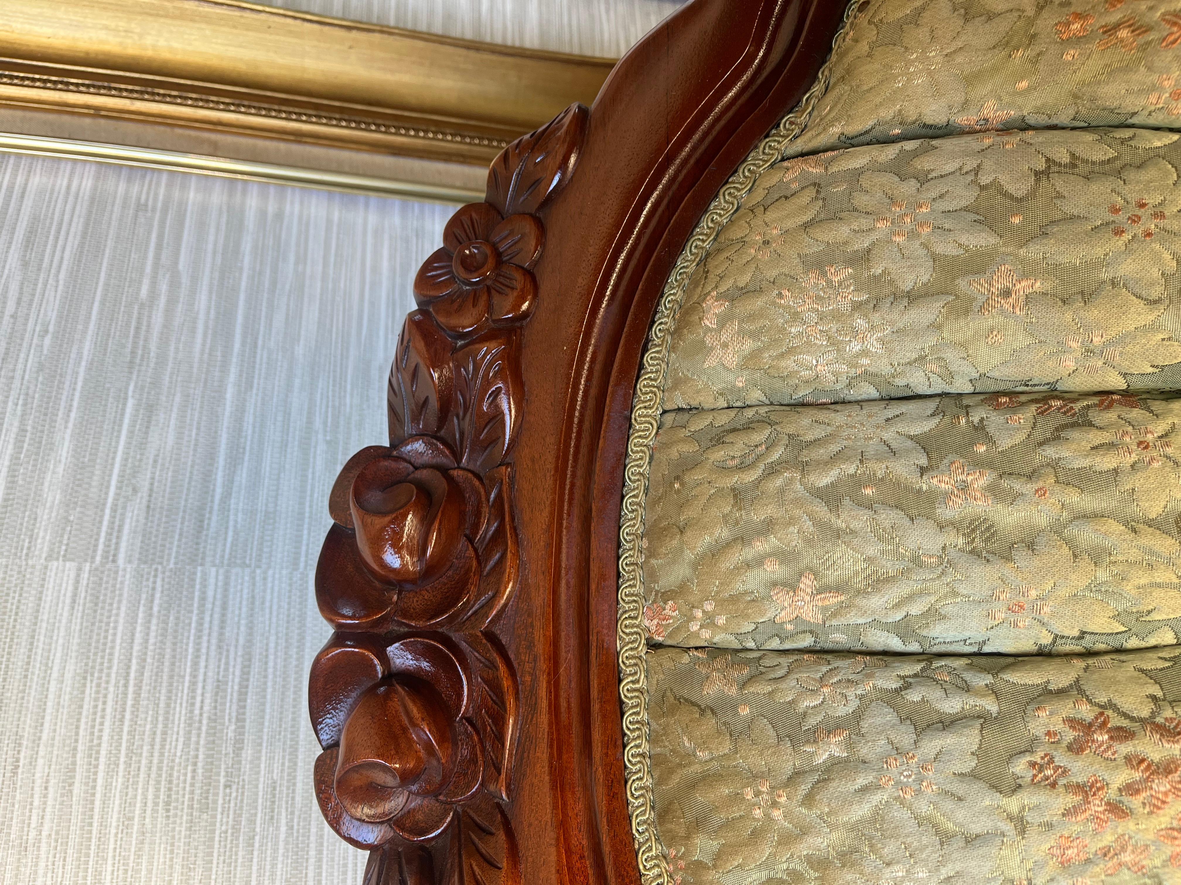 Vintage 1950s Kimball Tufted Victorian Ladies' Parlor Chair 1
