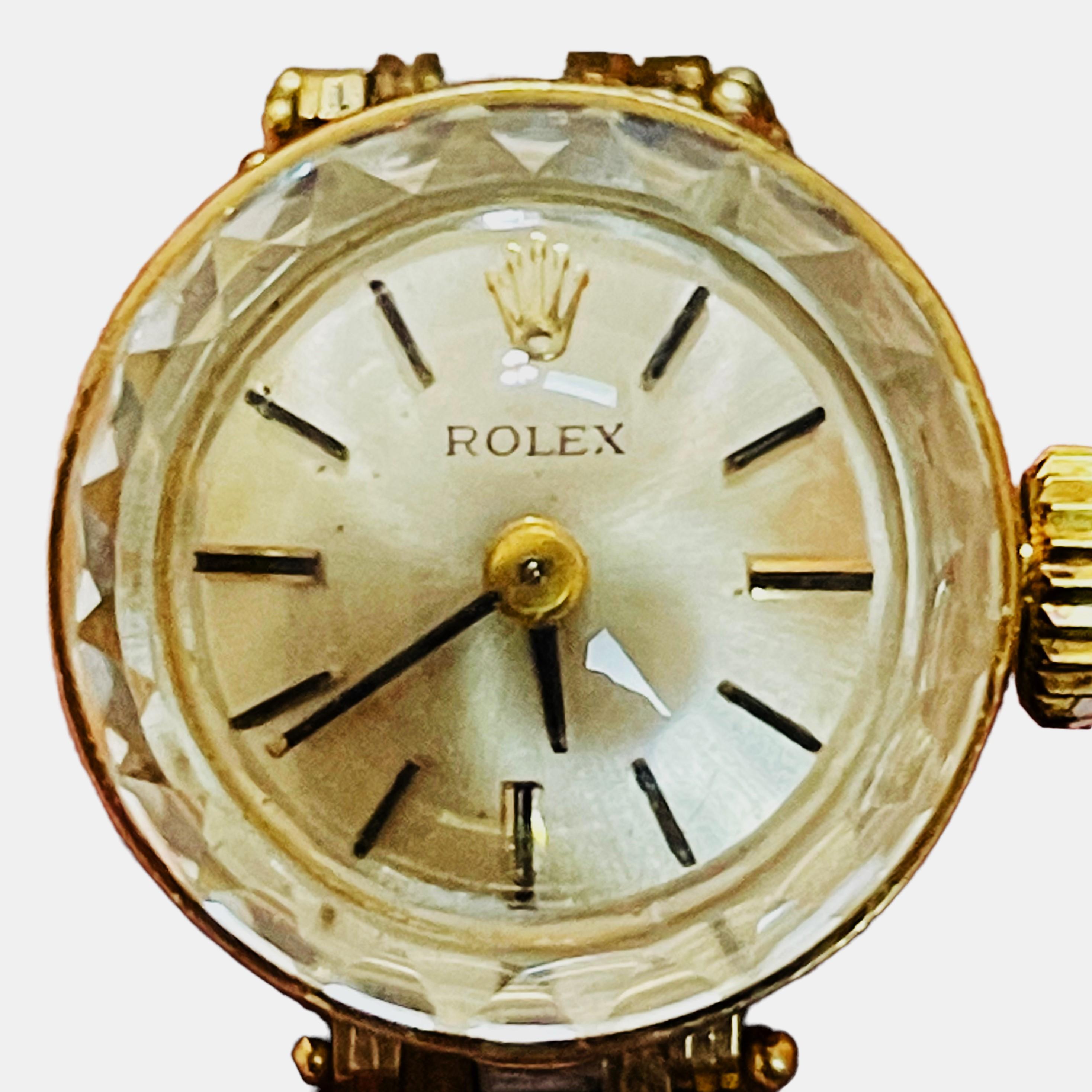 Vintage 1950s Ladies Rolex 14k Gold Watch Ring - Switzerland 2