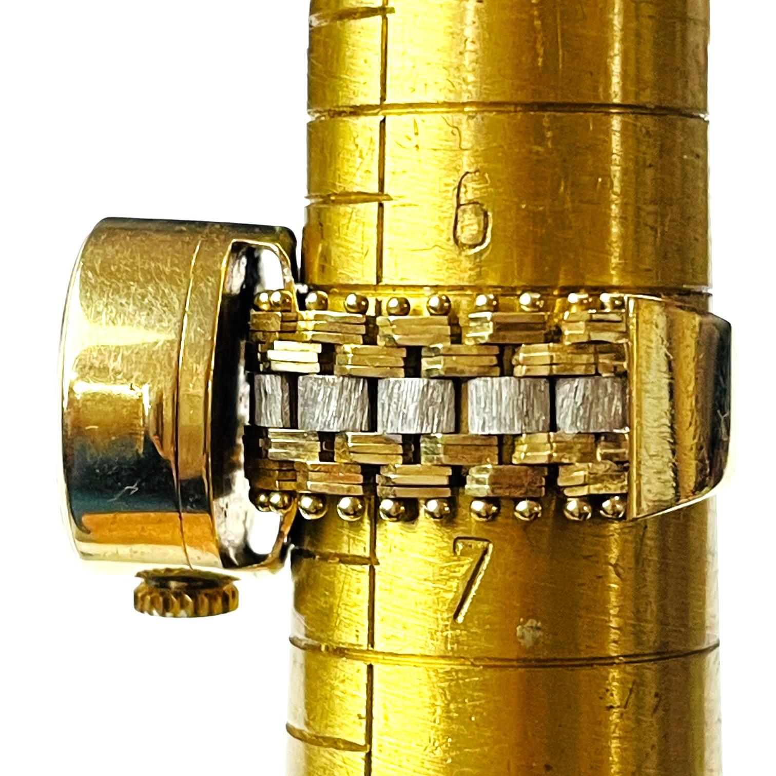 Rolex, bague montre vintage en or 14 carats pour femme, années 1950 3