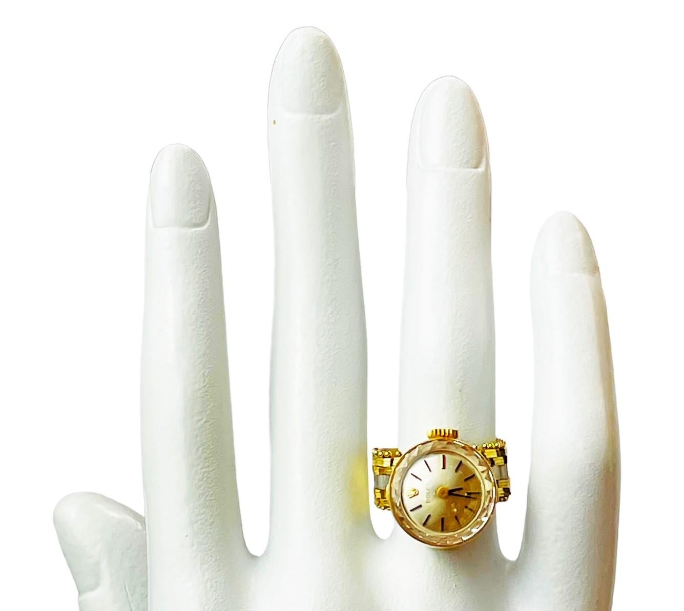 Vintage 1950s Ladies Rolex 14k Gold Watch Ring - Switzerland 4
