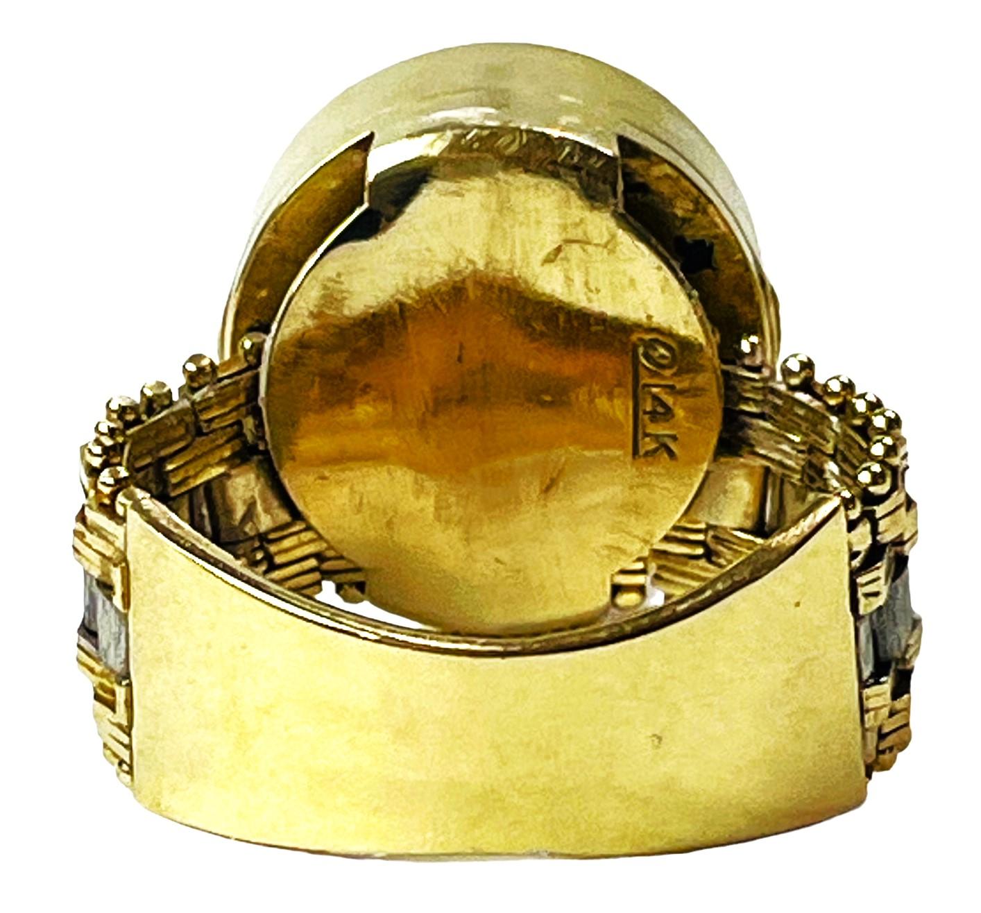 Vintage 1950s Ladies Rolex 14k Gold Watch Ring - Switzerland 7