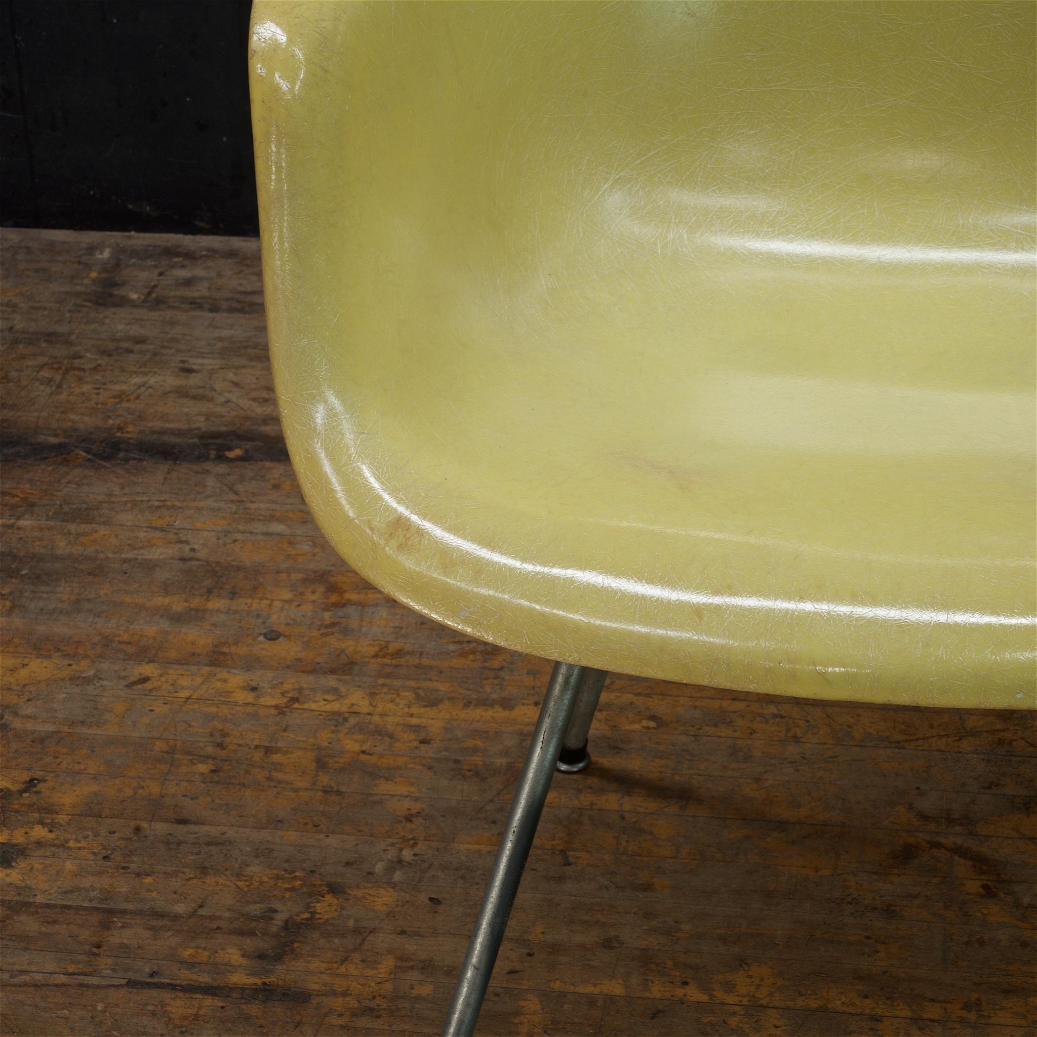 American Vintage 1950s Lemon Yellow DAX Chair Charles+Ray Eames Zenith Herman Miller For Sale