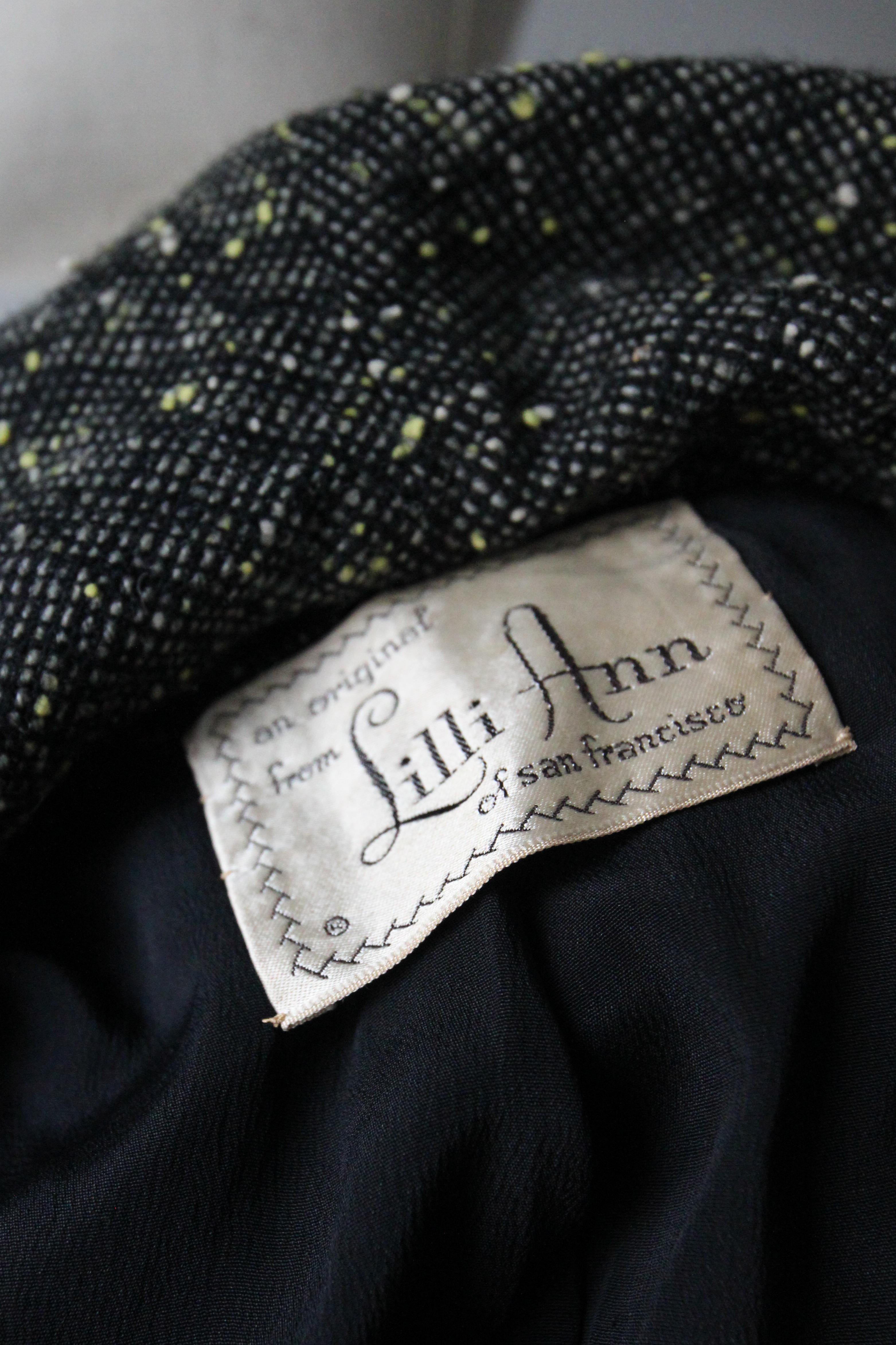 Vintage 1950's Lilli Ann jacket original 1950's speckled wool peplum UK 10 US 6 5