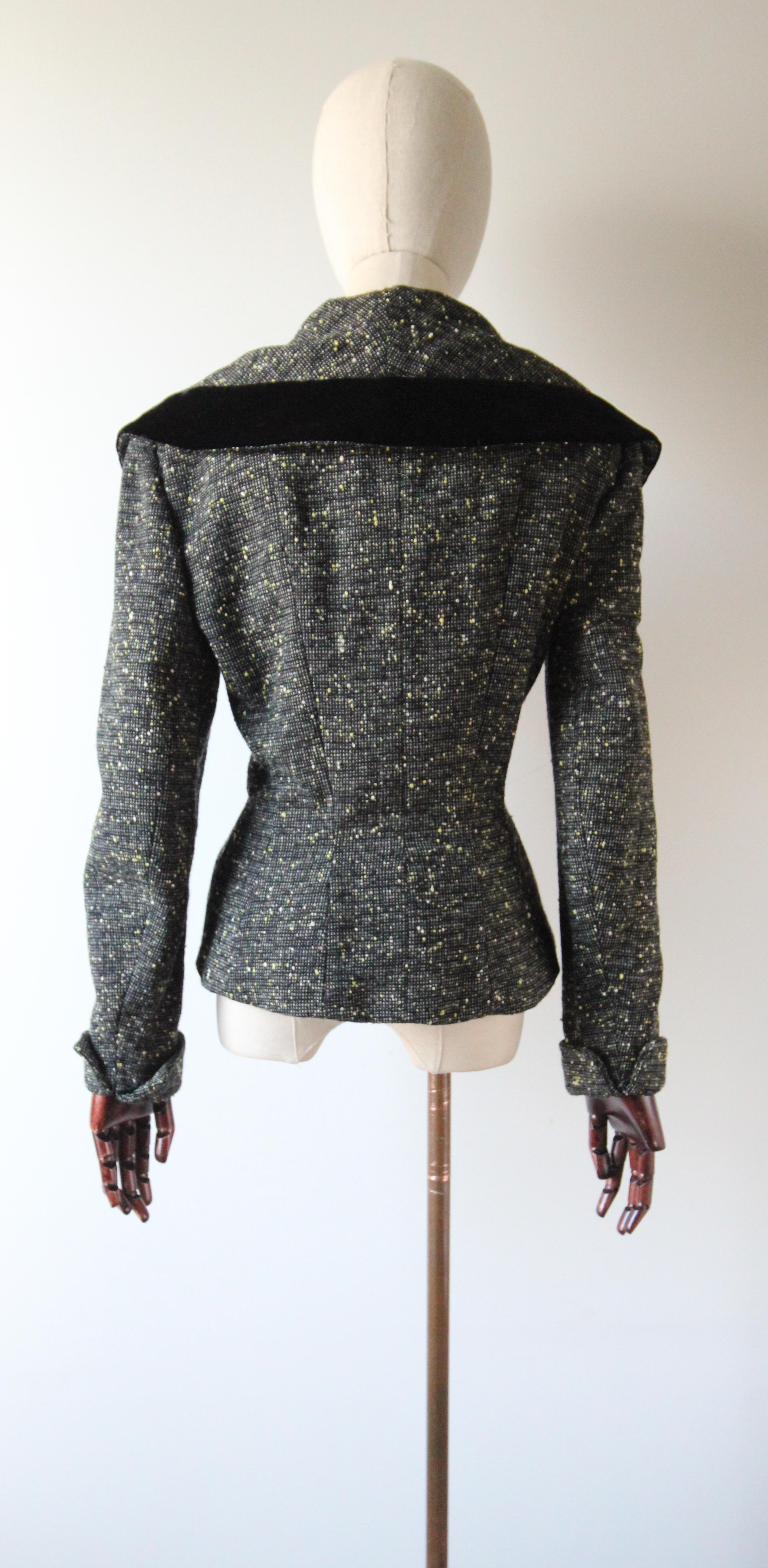 Vintage 1950's Lilli Ann jacket original 1950's speckled wool peplum UK 10 US 6 4