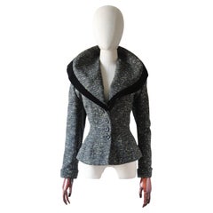 Vintage 1950's Lilli Ann jacket original 1950's speckled wool peplum UK 10 US 6