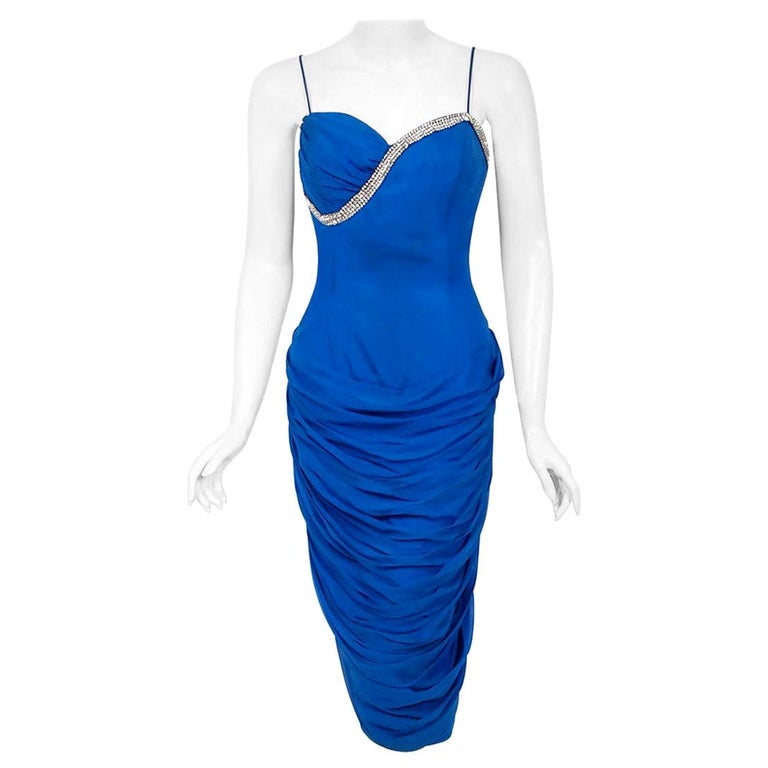 sachin and babi light blue dress Edwardian Sheer Sapphire Chiffon Dress – Blossom Vintage
